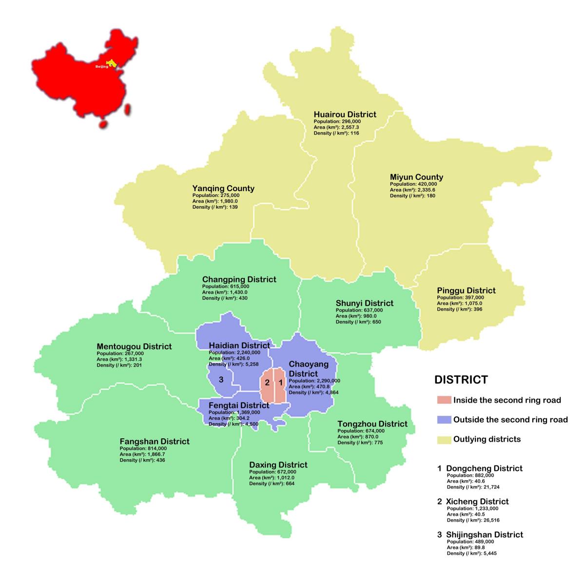 Beijing auzoko mapa