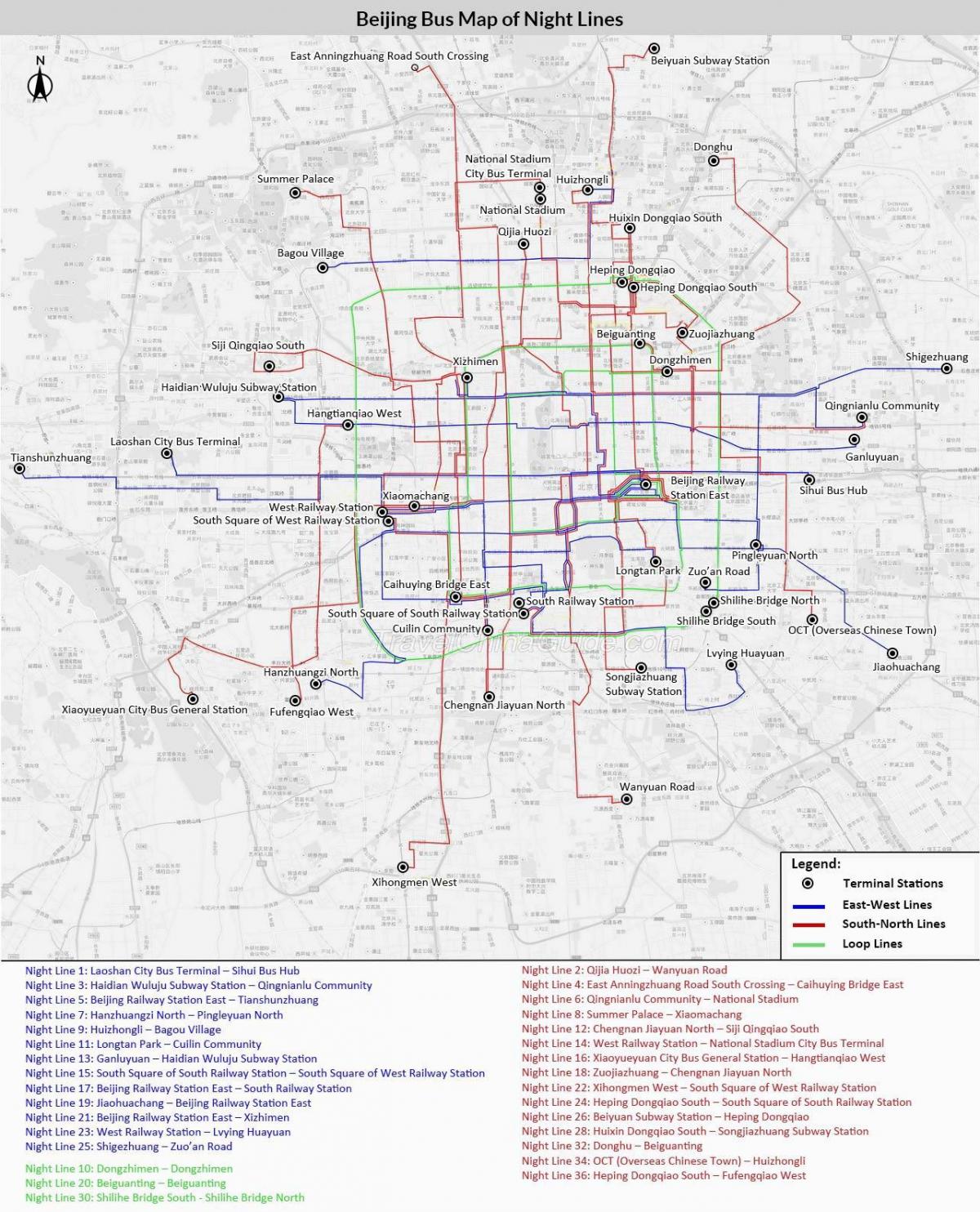 Beijing bus ibilbidea mapa