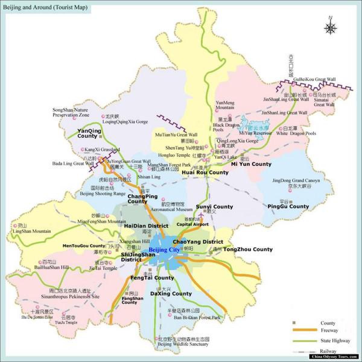 mapa Beijing area