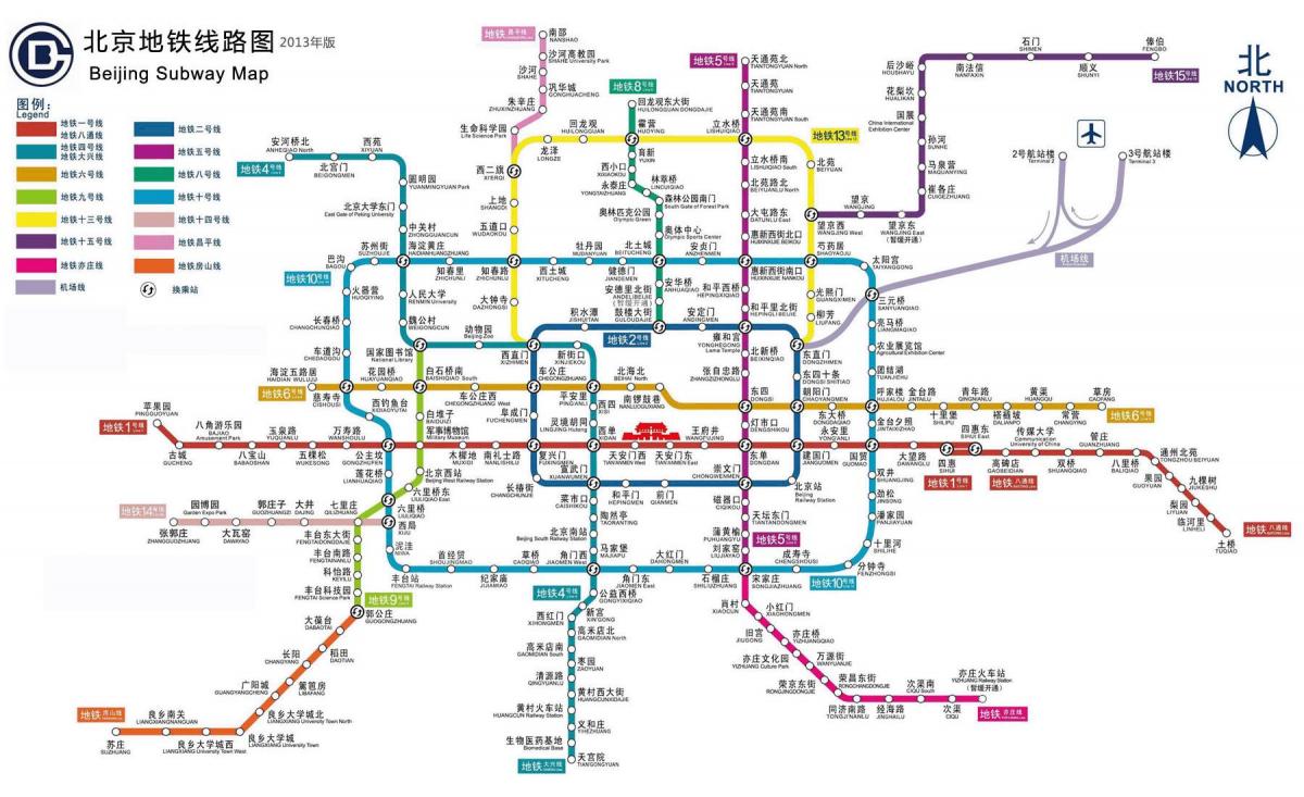 Beijing metroan geltokia mapa