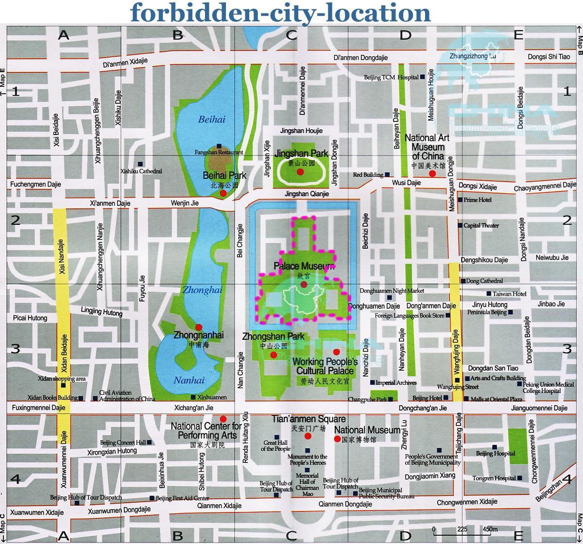 forbidden city Beijing mapa