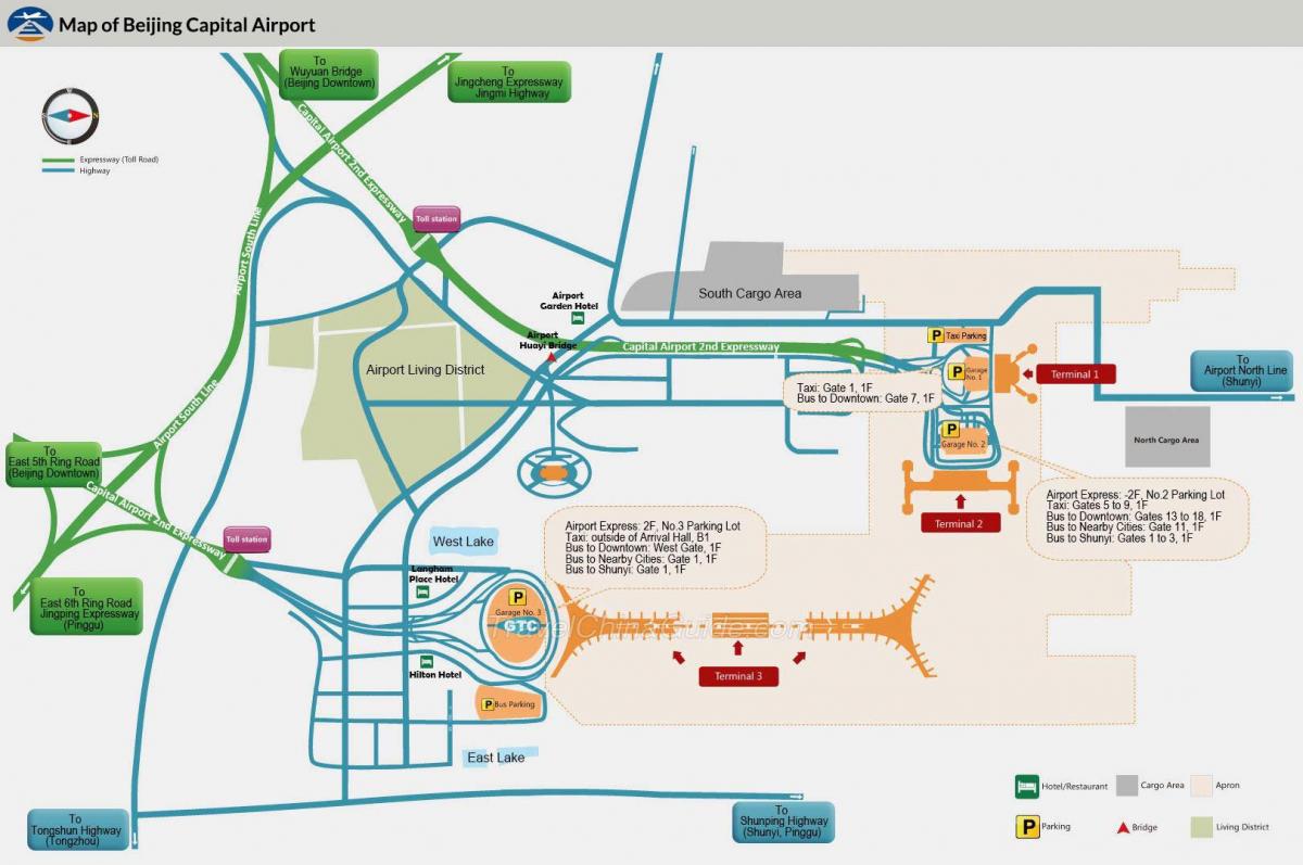 Beijing aireportuan terminal mapa