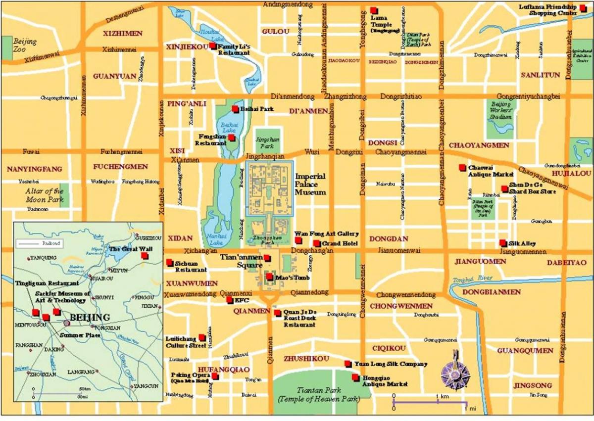 turismo mapa Beijing hiria
