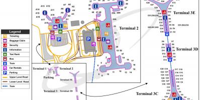 Beijing nazioarteko aireportuko terminal 3 mapa